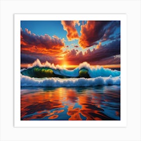 Beautiful Ocean Sunset V2 1 Art Print