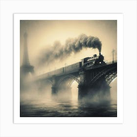 Train On The Bridge Art Print