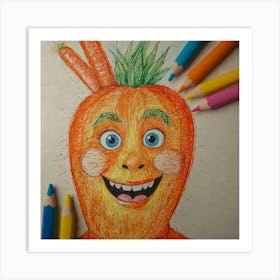 Carrot Face 3 Art Print