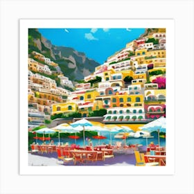 Summer In Positano Art Print 5 Art Print