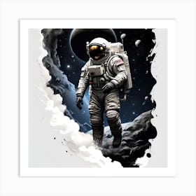 Astronaut In Space Art Print