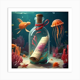 Message In A Bottle 1 Art Print