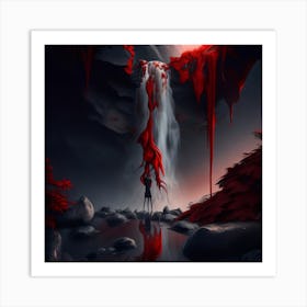 Waterfall Of Blood Art Print