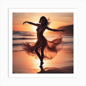 Dancer At Sunset Art Print