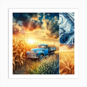 Sunset In The Countryside Art Print