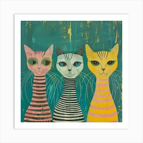 Three Cats 3 Art Print