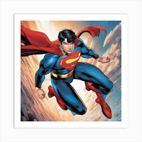 Superman In Flight 2 Art Print