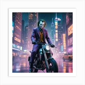 Joker On A Motorcycle 18 Art Print