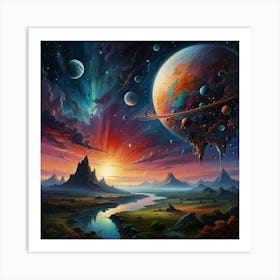 Planets In Space Art Print