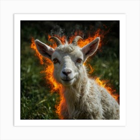 Goat On Fire Art Print