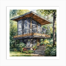 Tiny House Painting Art Print