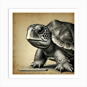 Turtle Drawing 9 Art Print