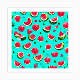 Watermelon Seamless Pattern Art Print