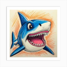 Shark Drawing 6 Art Print