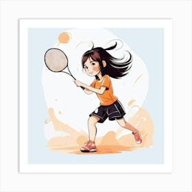 Badminton Girl Art Print