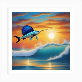 Sailfish At Sunset Art Print