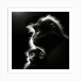 Black And White Monkeys Art Print