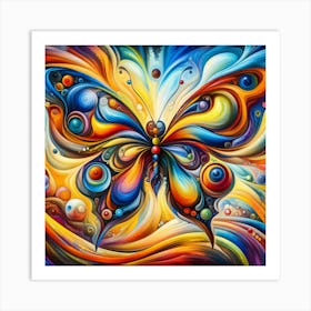 Colourful Ornate Butterfly Abstract II Art Print