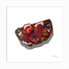Berries Toasted Bread Art Print