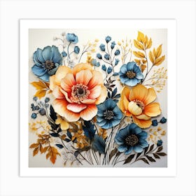 Flowers On A Wall Art Print