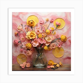 Pink and yellow 1 Art Print