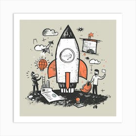 Rocket Launch 6 Art Print