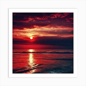 Sunset On The Beach 598 Art Print