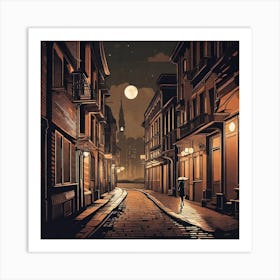 Street At Night Art Print