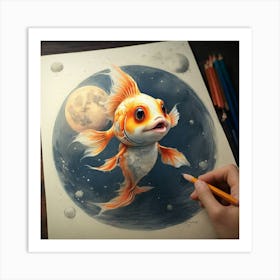 Goldfish In Space Art Print