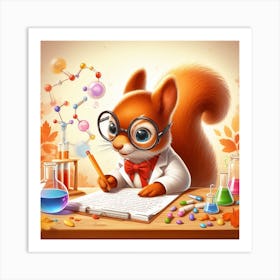 Squirrel In A Lab Coat Art Print