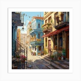 Street In Greece Art Print