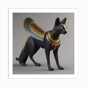 RARE BLACK SPHINIX ART WITH GOLD ASSECORIES Art Print