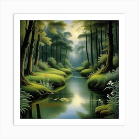 River In The Forest 1 Art Print