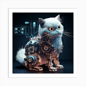 Futuristic Cat 2 Art Print