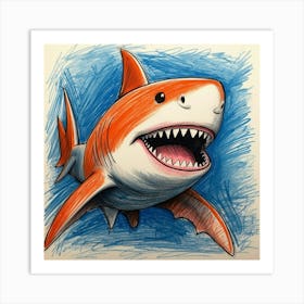 Shark Drawing 15 Art Print