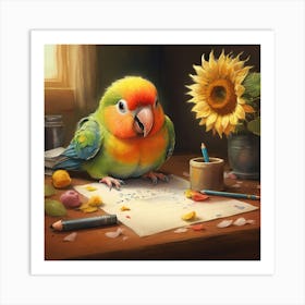 Parrot Drawing 1 Art Print