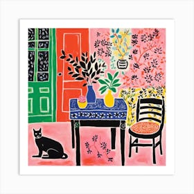 Cat In The Dining Room 9 Art Print