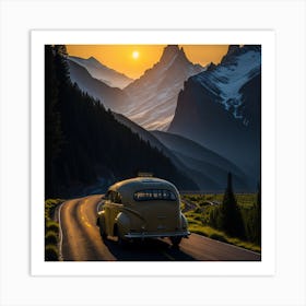 Sunset In The Mountains Art Print