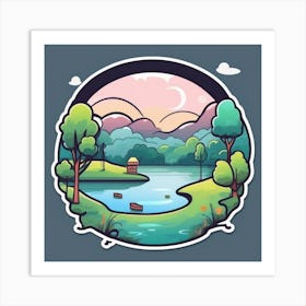 Landscape Sticker 6 Art Print