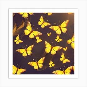 Yellow Butterflies 3 Art Print