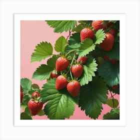 Strawberry On A Branch Art Print