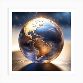 Imagine Earth Into Metallic Spherical Art Print