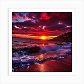 Sunset On The Beach 572 Art Print