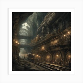 444388 An Underground City, Filled With Steam Powered Tra Xl 1024 V1 0 Art Print