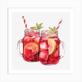 Hibiscus Cocktail Art Print