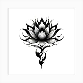 Lotus Flower Tattoo Art Print