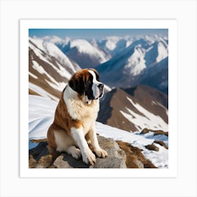 St Bernard Dog 5 Art Print