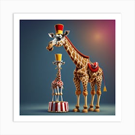 Nursery Room Circus Giraffe Art Print