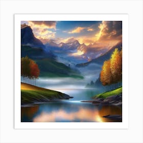 Mountain Landscape Wallpaper 4 Art Print