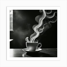 Black And White Coffee Cup 2 Art Print